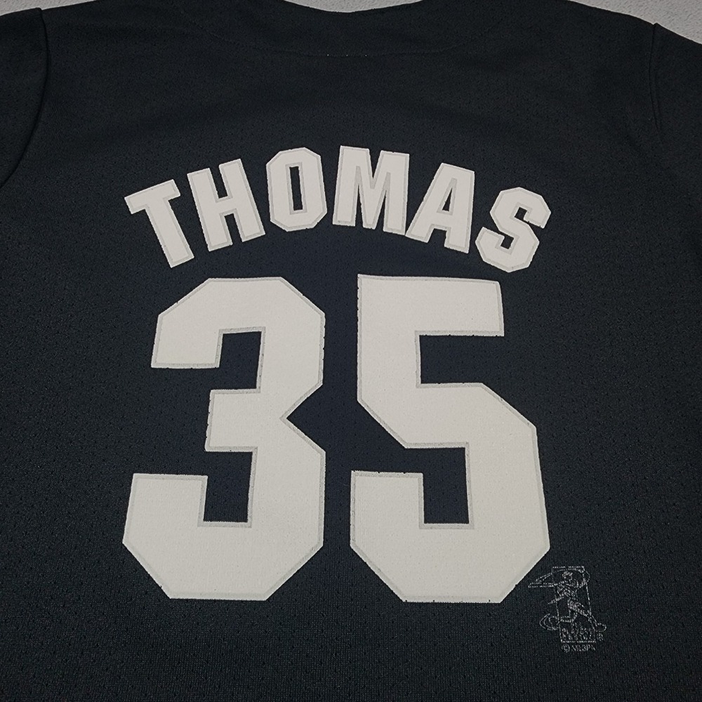 Vintage Majestic Chicago White Sox Frank Thomas 35 Jersey Youth L Black MLB - Picture 7 of 13